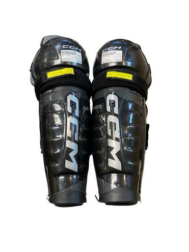 Used CCM AS 580 Senior Shin Guards Black 15" 11706-S000369554