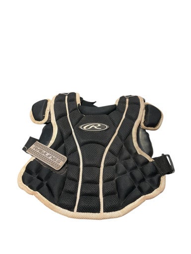 Used Rawlings BLACK CHEST PROTECTOR Catchers Chest Protector Black Junior 11834-S000044400