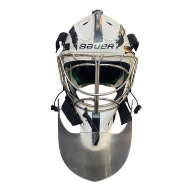 Used Bauer NME 4 Senior Goalie Helmet/Mask White One Size 11375-S000372105
