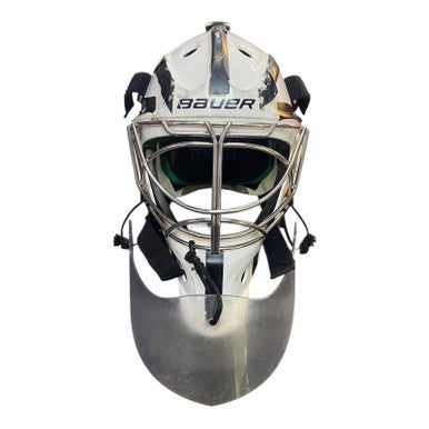 Used Bauer NME 4 Senior Goalie Helmet/Mask White One Size 11375-S000372105