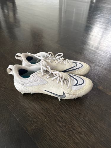 White Men's Size M 10.5 (W 11.5) Adult Nike Alpha Huarache 8 Pro (Used)