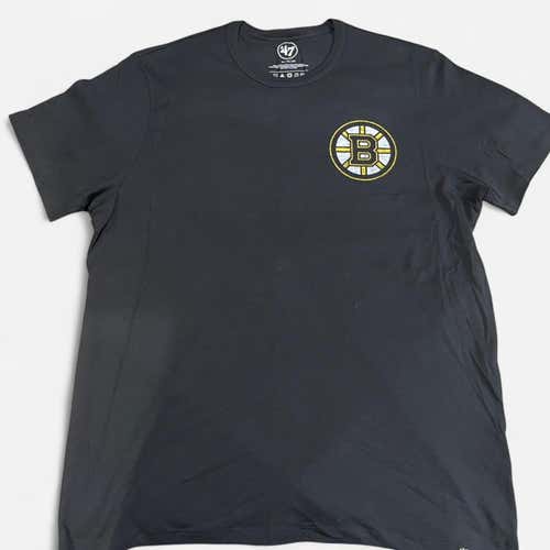 Boston Bruins Old Time Hockey T-Shirt by ’47 Brand – Double-Sided (XL)