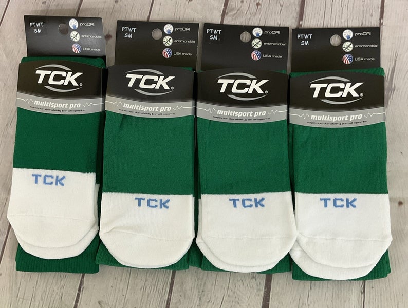 TCK MULTISPORT proDRI Performance Athletic Socks Kelly Green White Small 4-Pack