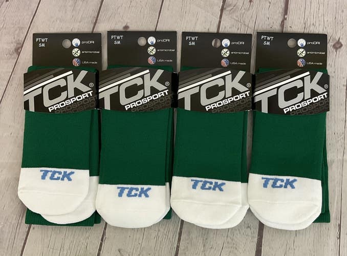 TCK PROSPORT proDRI Performance Athletic Socks Kelly Green White Small 4-PK