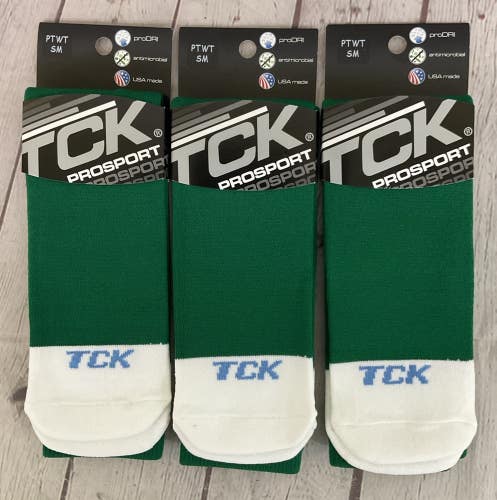 TCK PROSPORT proDRI Performance Athletic Socks Kelly Green White Small 3-Pack