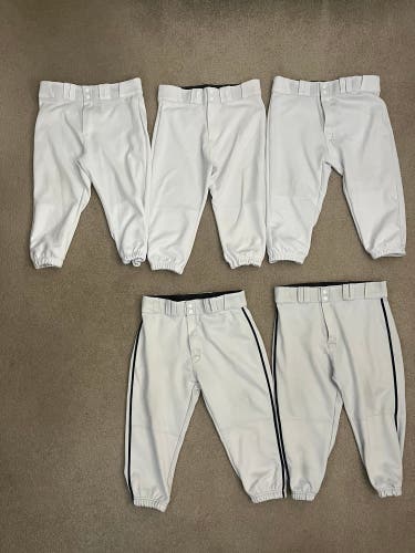 Youth XL Easton Game Pants Knickers 5 pair (Used)