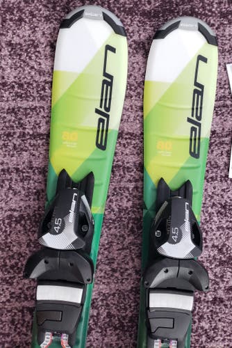 80cm Kids Skis ELAN EXPLORE PRO*USED* with NEW 4.5 ELAN EL BINDINGS ON EZ ADJUST RAILS