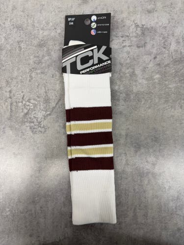 TCK Custom Sock White/Maroon/Gold Adult Small