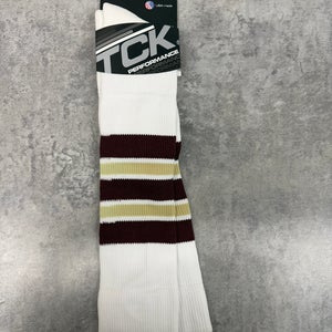 TCK Custom Sock White/Maroon/Gold Adult Medium