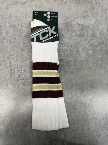 TCK Custom Sock White/Maroon/Gold Adult Medium