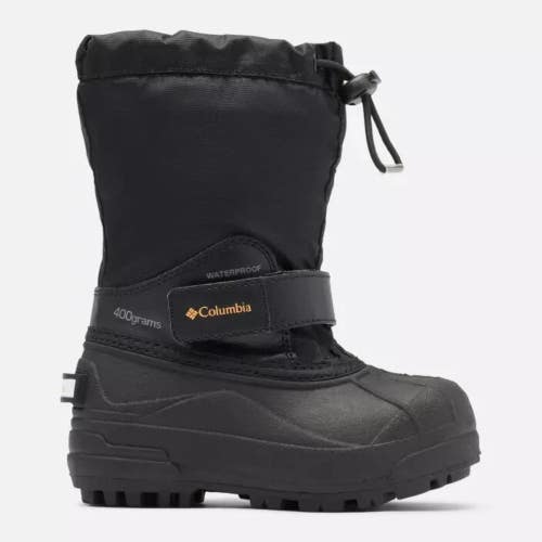 Columbia Powderbug Forty 1637902-012 Kids 11 Black Waterproof Snow Boot ZAP879