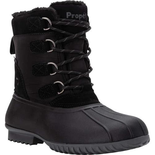 Propet Ingrid Womens US 7.5 Black Suede Waterproof Mid Calf Winter Boots ZAP1012