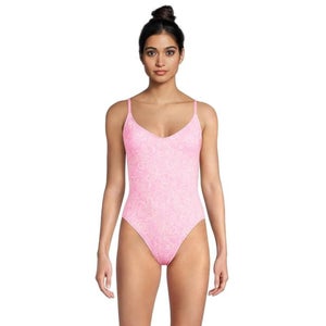 Lilly Pulitzer Klynn One-Piece Women's 6 Pink Nylon Stretch Swimsuits GBO1816