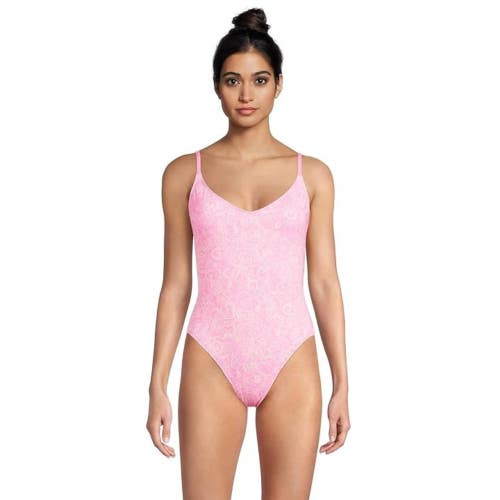 Lilly Pulitzer Klynn One-Piece Women's 6 Pink Nylon Stretch Swimsuits GBO1816