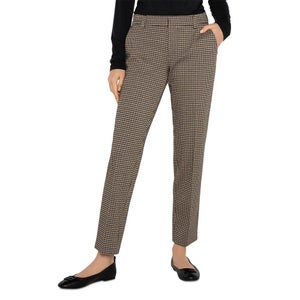 Liverpool Los Angeles Kelsey Women's 8/28 Black Tan Plaid Dress Pants GBO1927