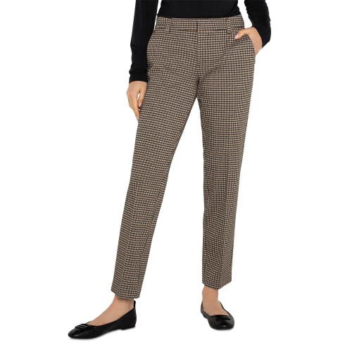 Liverpool Los Angeles Kelsey Women's 8/28 Black Tan Plaid Dress Pants GBO1927