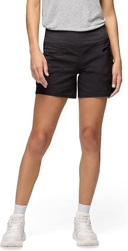 prAna Kanab Shorts Women's Small 5 Charcoal Gray Cotton Elastic Waist GBO1835