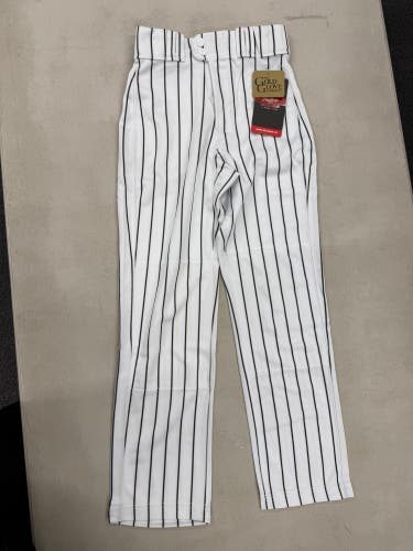 Rawlings White/Black Pinstripe Baseball Pants: Youth Small