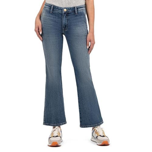 KUT from the Kloth Kelsey Jeans Women's 6 Blue Denim Flared Leg Ankle GBO1918