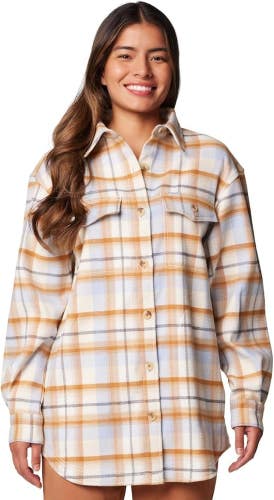 Columbia Calico Basin Shacket Womens S Multi Plaid Stretch Spread Collar JAX775