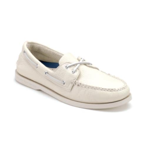 Sperry Authentic Original Men's US 13 White Leather 2-Eye Boat Shoe ZOGG2704