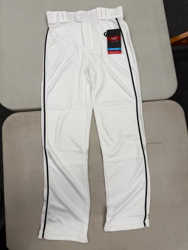 Rawlings White/Black Baseball Pants: Youth Large
