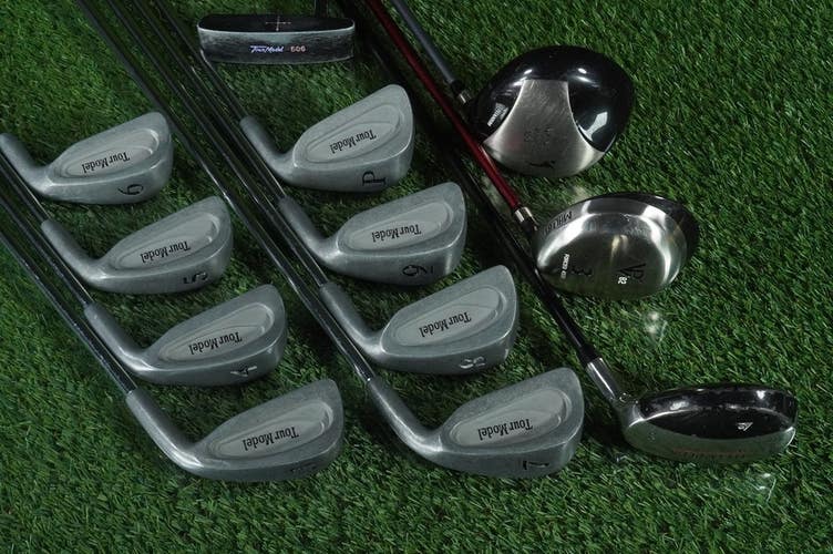 MEN'S 12pc. TOUR MODEL GOLF STARTER SET REGULAR FLEX RIGHT HANDED RH ~ LOOK!!