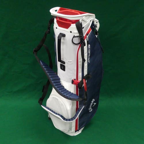 NEW Callaway 2025 Fairway C White/Navy/Red 4-Way Gold Stand Bag w/ Raincover