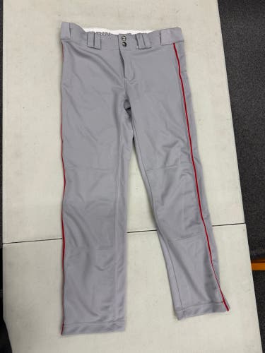 DeMarini Grey/Red Baseball Pants: Youth XL