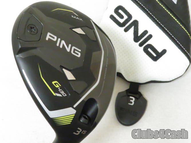 PING G430 MAX Fairway 15° 3 Wood TOUR 65 Chrome X Flex +Cover .. MINT