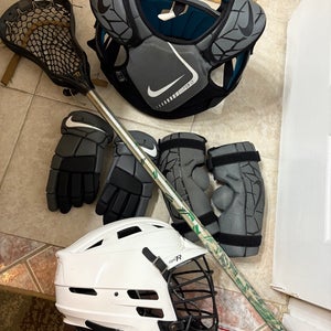 Youth Starter Kit (Used) Lacrosse Equipment Full Set Up Meets Nocsae
