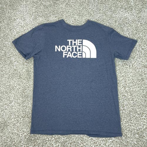 North Face Shirt Mens Large Blue Heather Short Sleeve Logo Hiking Tee Top T Gorp