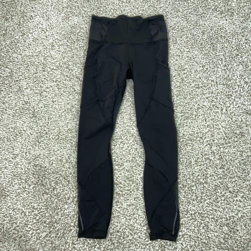 Lululemon Pants Womens 4 Black High Rise Running Leggings Pockets Workout Gym