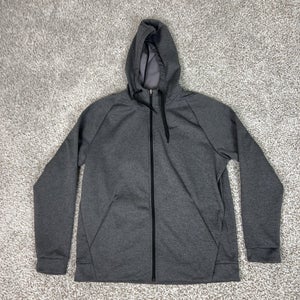 Nike Hoodie Mens Large Gray Dri-FIT Full Zip Fleece Sweatshirt Training Jacket