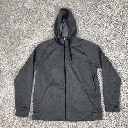 Nike Hoodie Mens Large Gray Dri-FIT Full Zip Fleece Sweatshirt Training Jacket