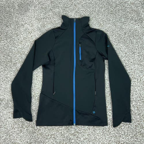 Columbia Jacket Womens Small Black Omni-Shield Full Zip Windbreaker Thumbholes