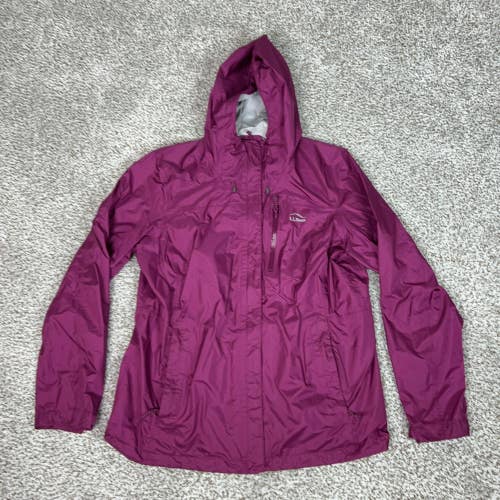 LL Bean Jacket Womens XL Pink Hooded Trail Model Rain Waterproof Coat Outdoor