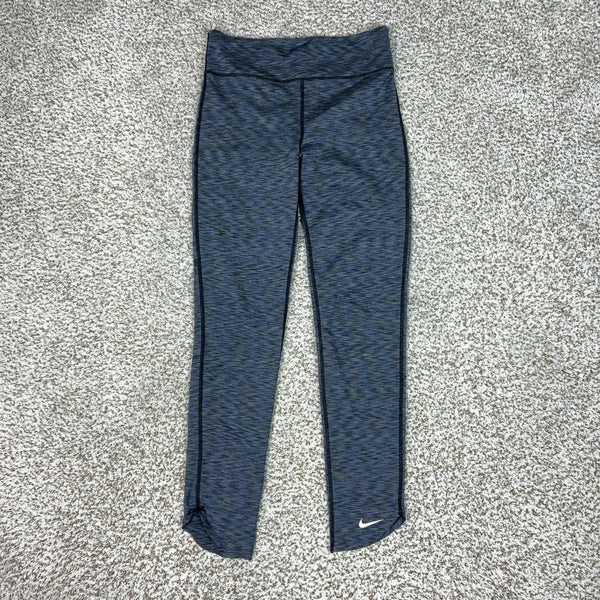 Nike Pants Womens Large Blue Flecked Dri-FIT Ankle Leggings Running Gym Yoga