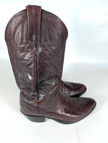 Dan Post Mens Western Cowboy Boots Burgundy Leather 7.5 EW Style 16773 USA Made