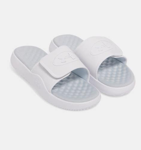 Under Armour Ignite Pro 8 6000337-101 Sandals Men's White Open Toe Slide JAX733