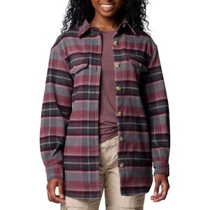 Columbia Calico Basin Shirt Jacket Women's Multi Plaid Pockets Button Up JAX779