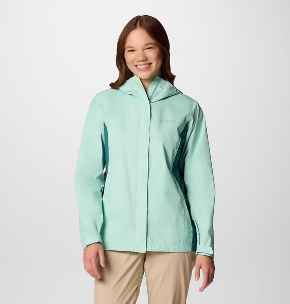Columbia Arcadia II Rain Jacket Women's Blue Waterproof Hooded Full Zip JAX744