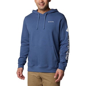Columbia Trek Hoodie Men's Large Blue Kangaroo Pocket Pullover Perfomance JAX760
