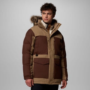 Columbia Marquam Peak Fusion Jacket Men's Beige Insulated Hooded Parka JAX765