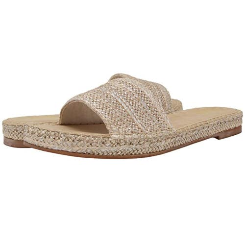 FARYL By Farylrobin Monclare Sandals Women's US 7 Gold Slip-On Slide ZAP740