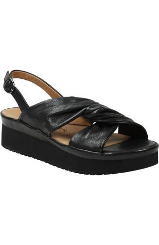 L'Amour Des Pieds Amiens Sandals Women's US 6 Black Leather Slingback ZAP762