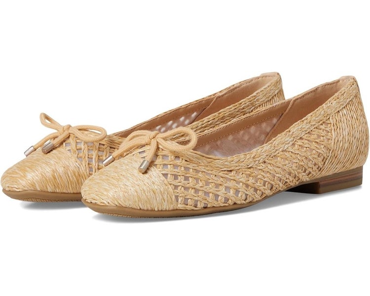 Bandolino Marafia Ballet Flat Women 8 Bone Bow Detail Almond Toe Slip On RHS6973