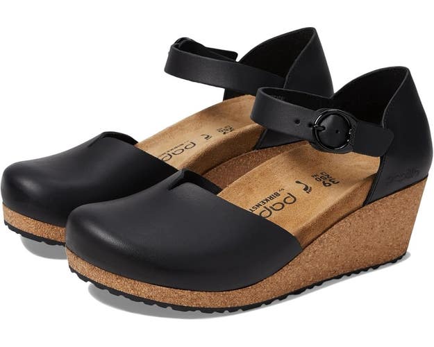 Papillio by Birkenstock Mary 1018523 Sandals Women's 8 Black Wedge Heel ZOGG2744