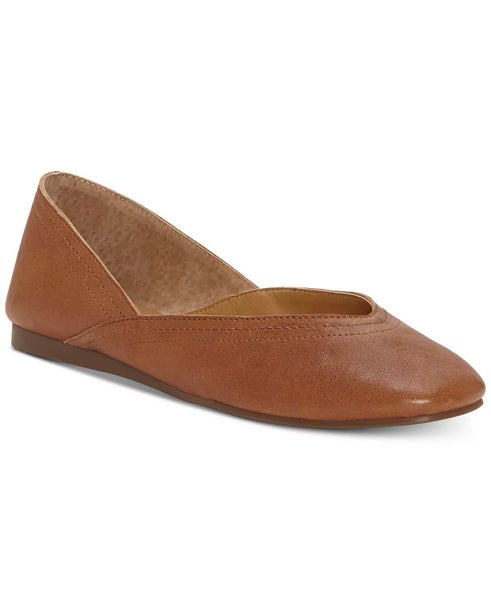 Lucky Brand Alba LKALBA Ballet Flat Women's US 8 Brown Leather Slip-On RHS6893