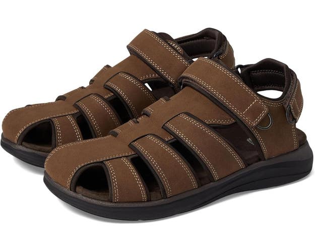 Dockers Byrd 90-22062 Sandals Men's 10 Dark Tan Faux Leather Fisherman ZOGG2691